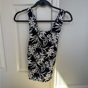 Madewell Floral Dark Blue and White Women's Crossback Top